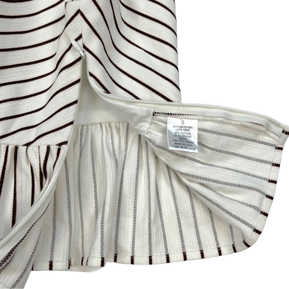 Intermix Lenny Striped Peplum Tailored Cotton Top Size S - Picture 5 of 10